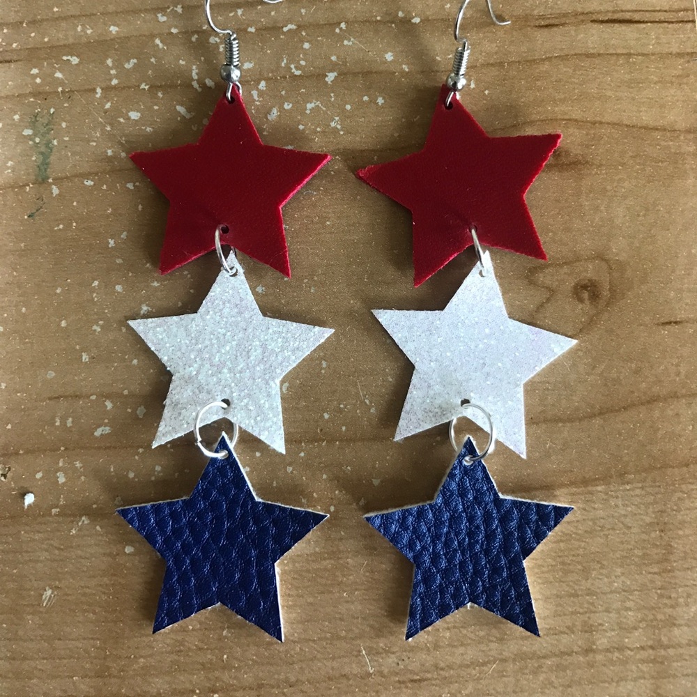 Faux leather/glitter earrings